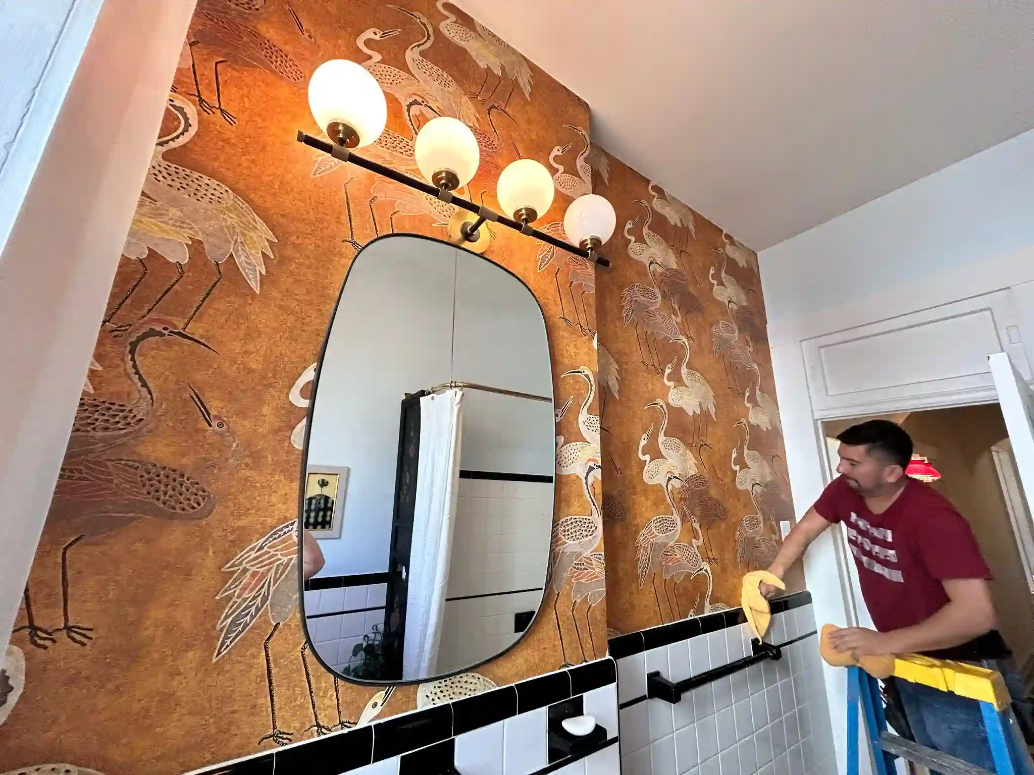 Residential wallpaper installation